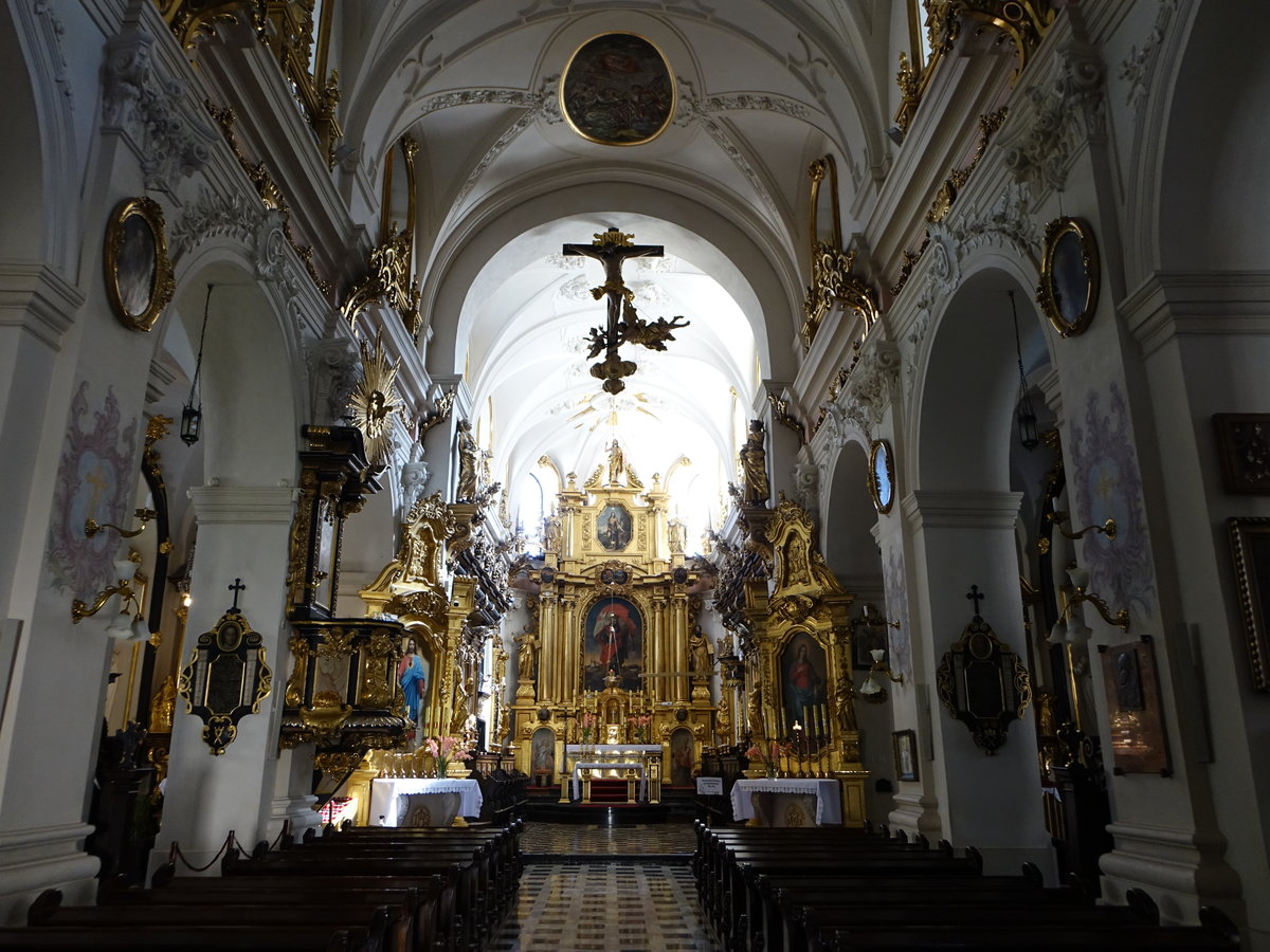 Krakau, barocker Innenraum in der Stiftskirche St. Florian (04.09.2020)