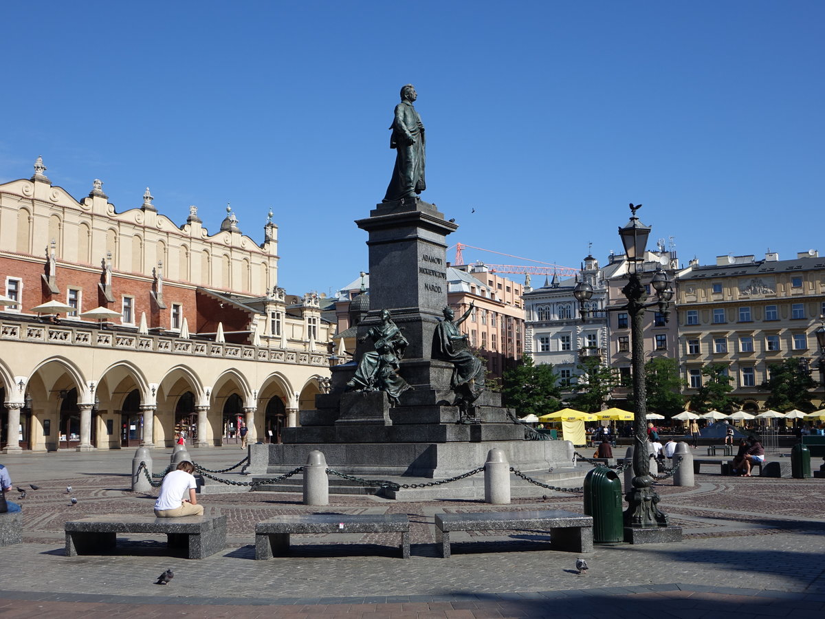 Krakau, Denkmal fr den polnischen Nationaldichter Adam Mickiewicz, erschaffen 1898 durch Theodor Rygier (04.09.2020)