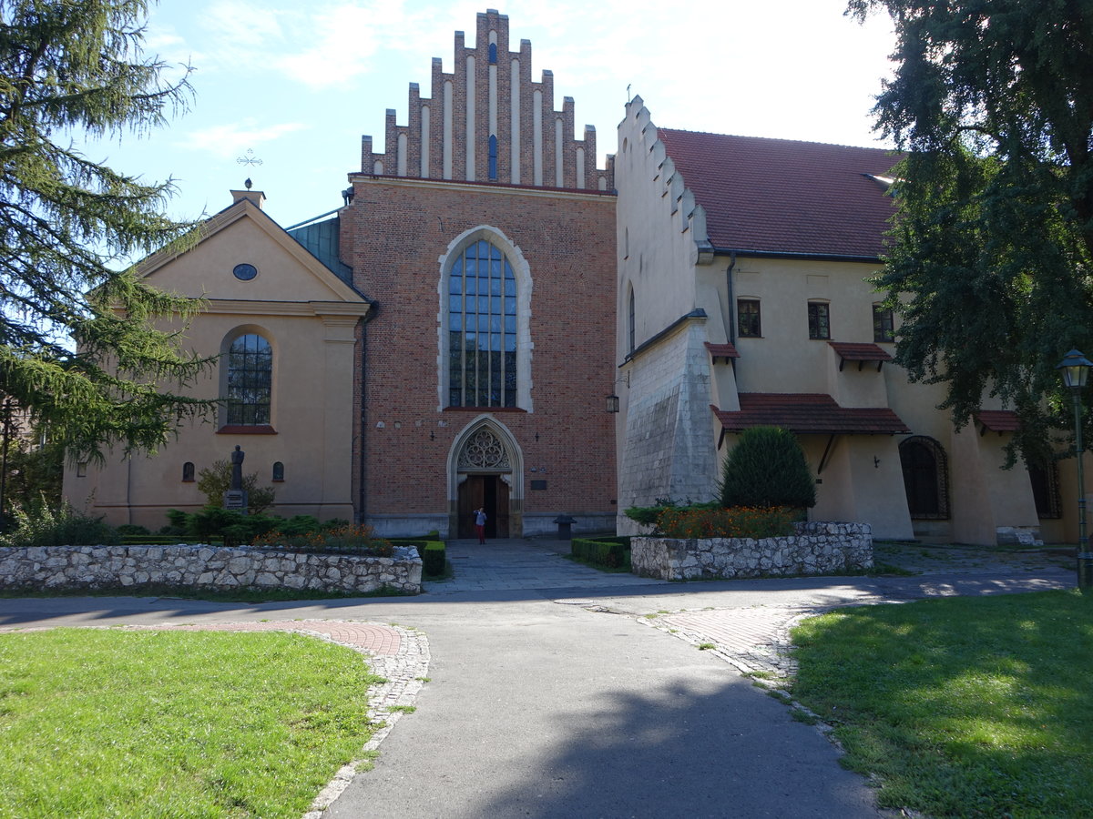 Krakau, Franziskanerbasilika Hl. Franz von Assisi, erbaut von 1236 bis 1269, gotische Backsteinkirche (04.09.2020)