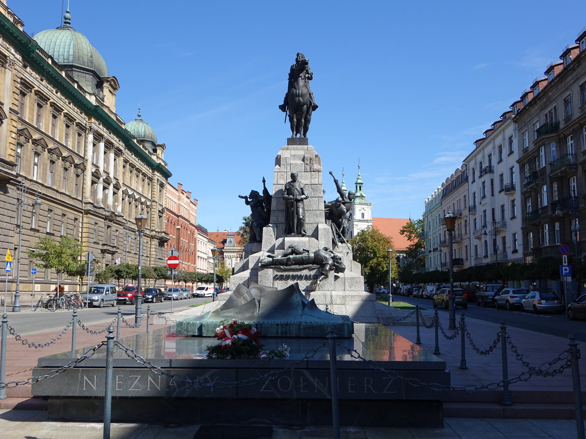 Krakau, Grunwalski Denkmal am Plac Jana Matejki (04.09.2020)