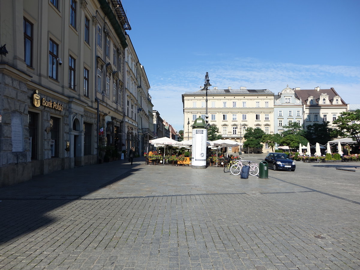 Krakau, historische Gebude am Hauptmarkt Rynek (04.09.2020)