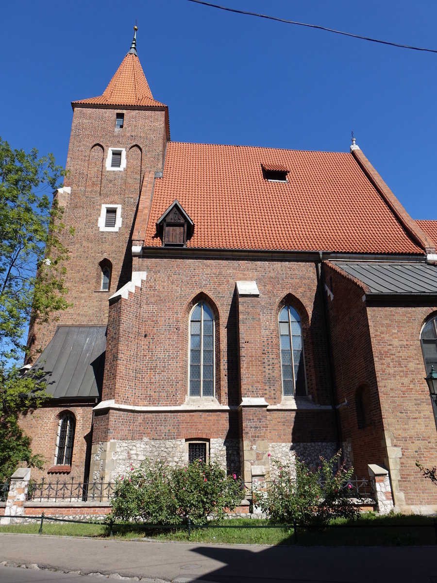 Krakau, Hl. Kreuz Kirche am Sw. Ducha Platz, erbaut im 14. Jahrhundert (04.09.2020)