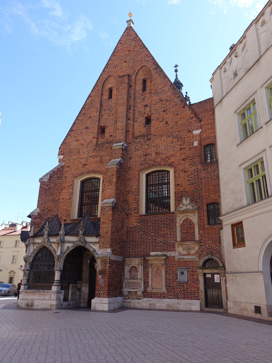 Krakau, Jesuitenkirche St. Barbara, gotische Kirche erbaut von 1394 bis 1402 (04.09.2020)
