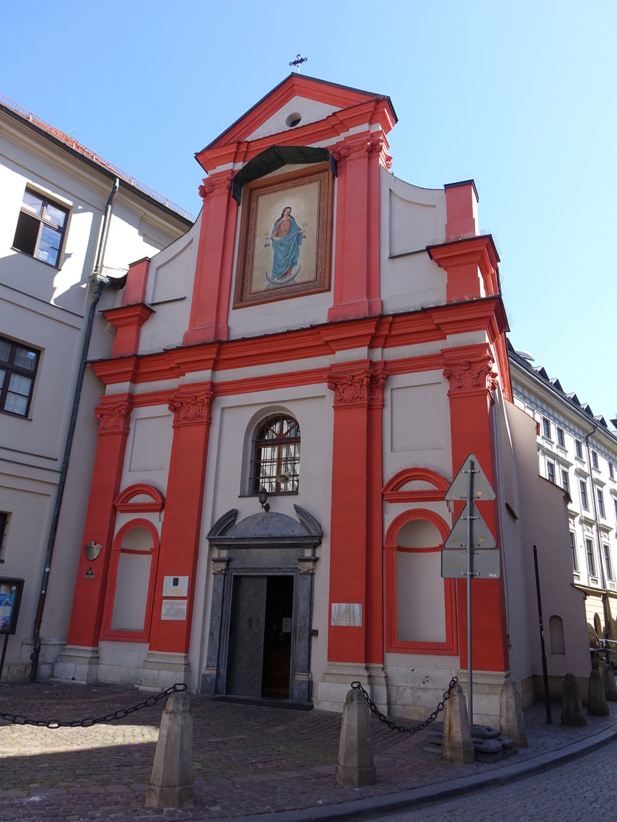 Krakau, Pfarrkirche St. Johannes in der Sw. Jana Strae, erbaut im 17. Jahrhundert (04.09.2020)