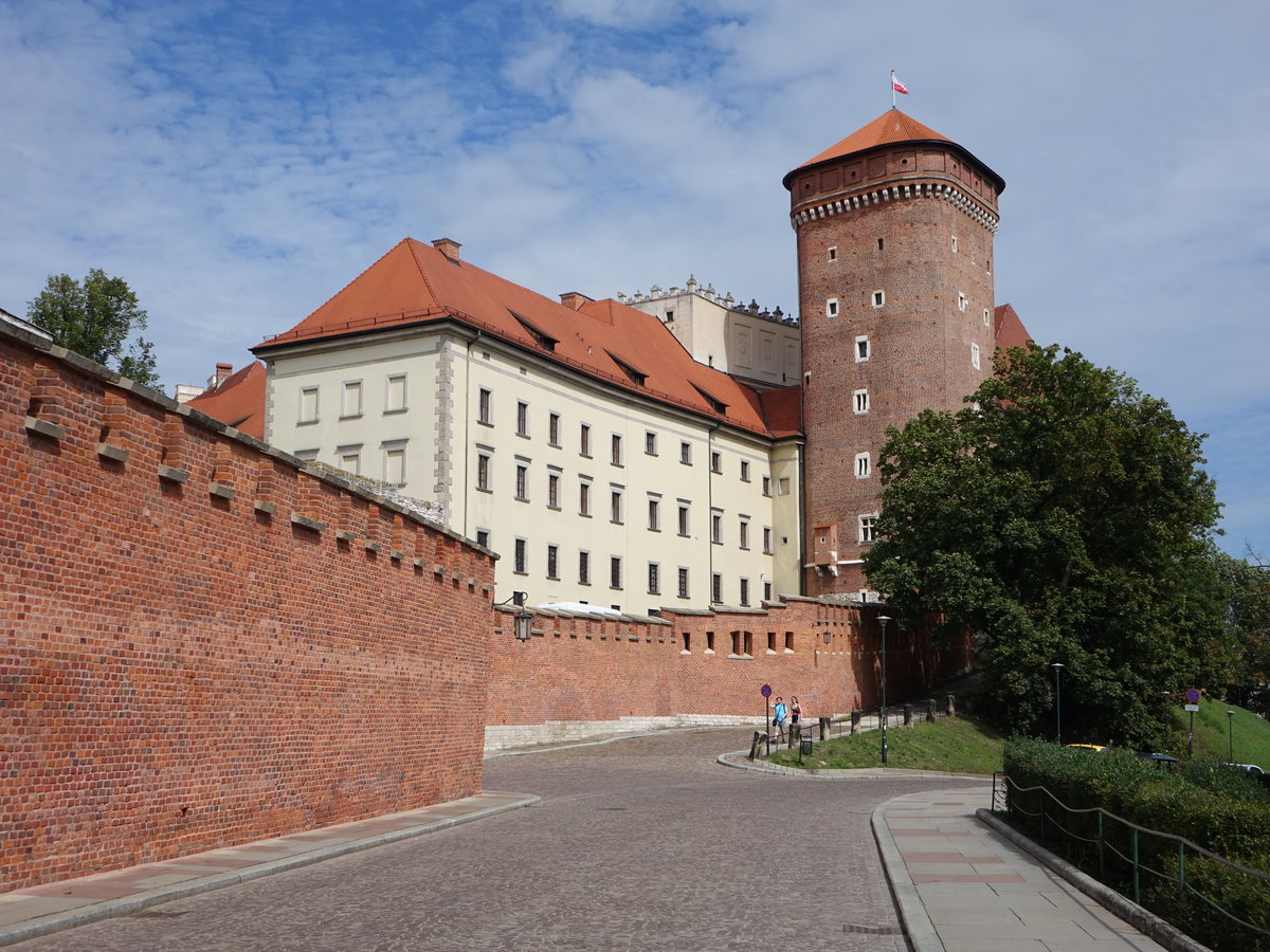 Krakau, Senatorska Turm der Wawel Burg, erbaut von 1447 bis 1460 (04.09.2020)