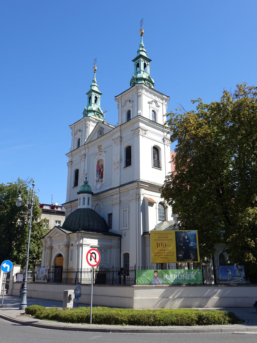 Krakau, Stiftskirche St. Florian, erbaut im 14. Jahrhundert, barocker Umbau im 17. Jahrhundert (04.09.2020)