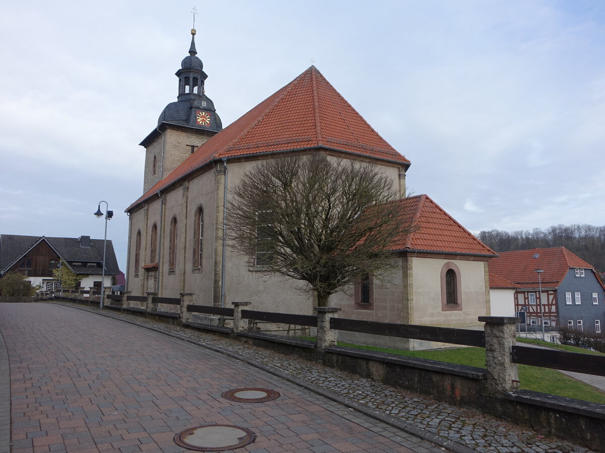 Kreuzebra, Pfarrkirche St. Sergius und Bacchus, erbaut von 1739 bis 1740 (18.03.2024)