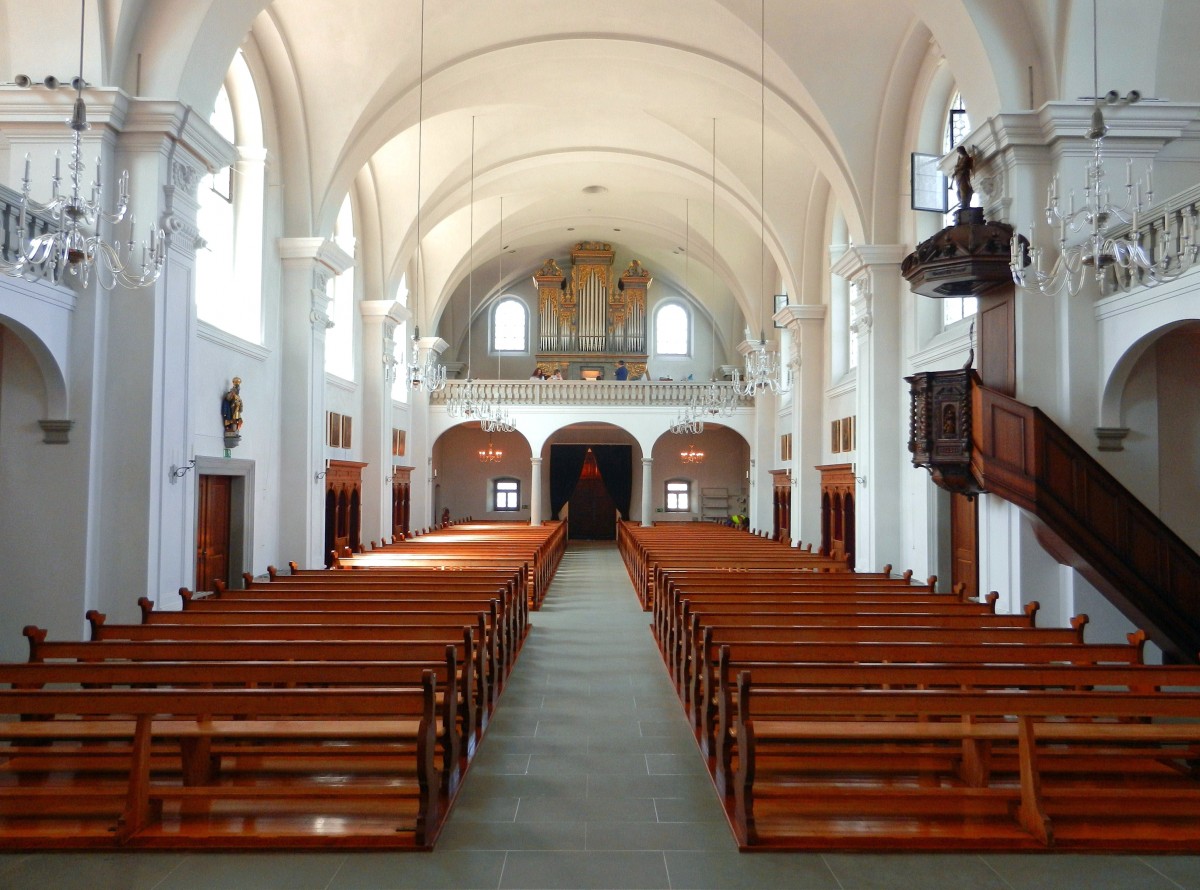 Kriens, katholische Kirche St. Gallus, Orgelempore - 03.07.2014