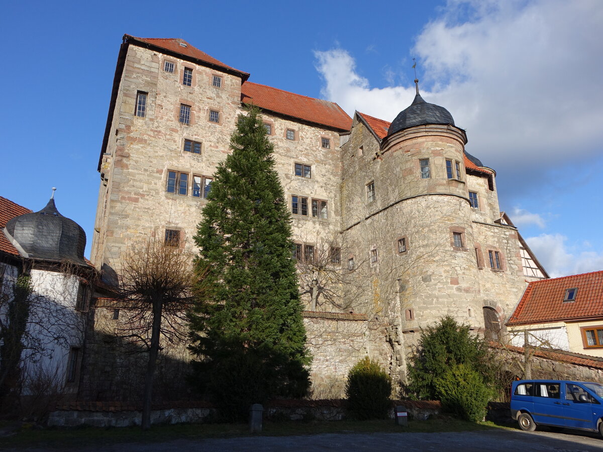 Khndorf, Johanniterburg, erbaut von 1291 bis 1315 durch Ritter vom Orden des heiligen Johannes (26.02.2022)