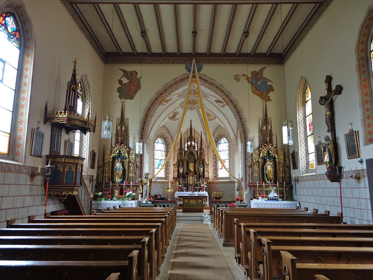 Kulz, neugotischer Innenraum der Pfarrkirche St. Josef (04.06.2017)