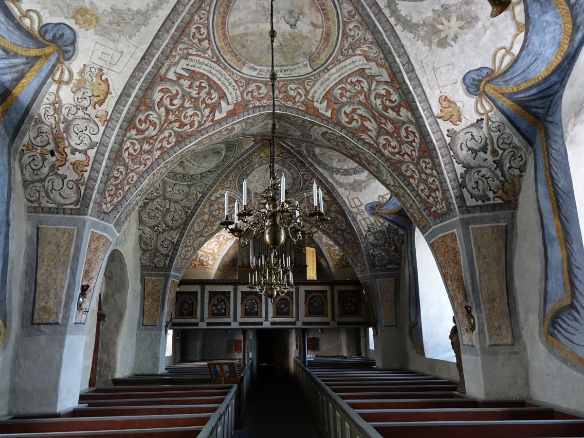 Kungslena, Gewlbemalereien in der Kirche von 1749, angefertigt von Johan Risberg (14.06.2015)