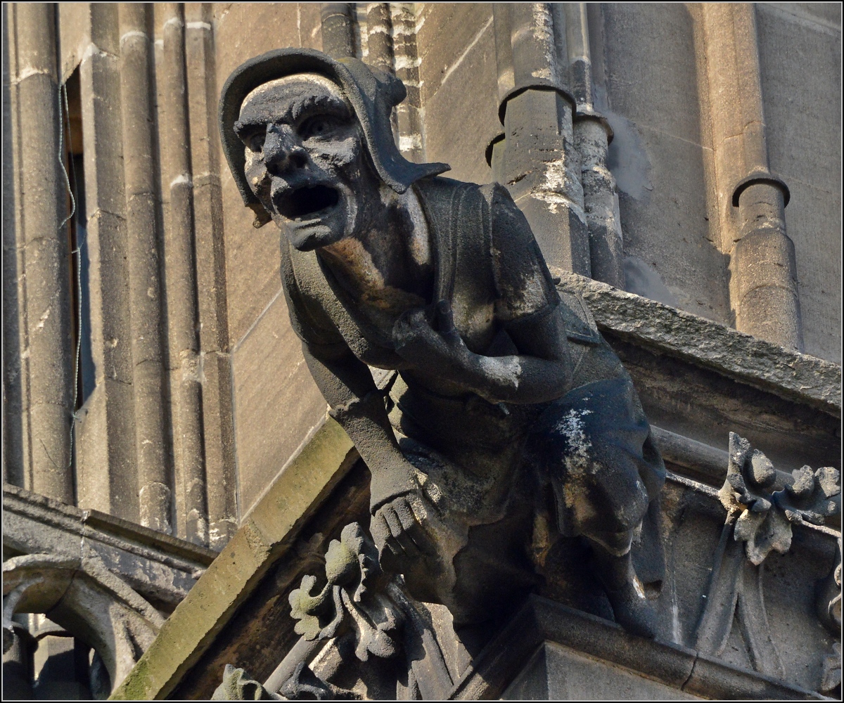 Kunst am Klner Dom - Wasserspeier. Frhjahr 2014.