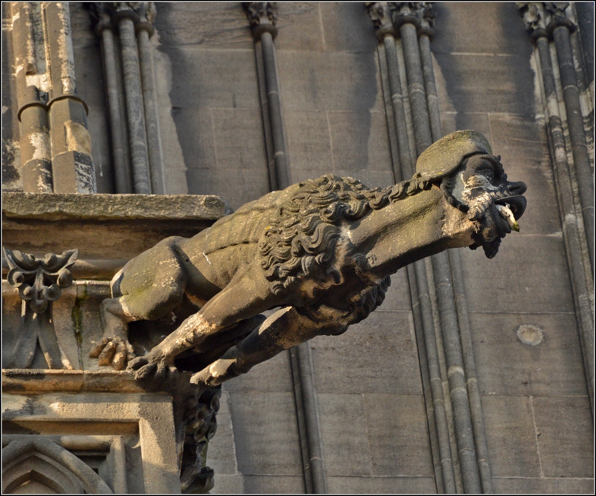 Kunst am Klner Dom - Wasserspeier. Frhjahr 2014.