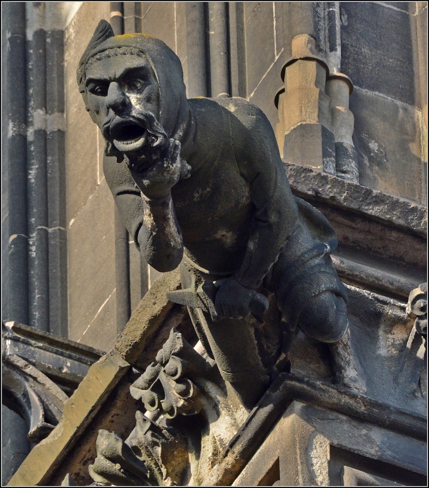 Kunst am Klner Dom - Wasserspeier. Frhjahr 2014.