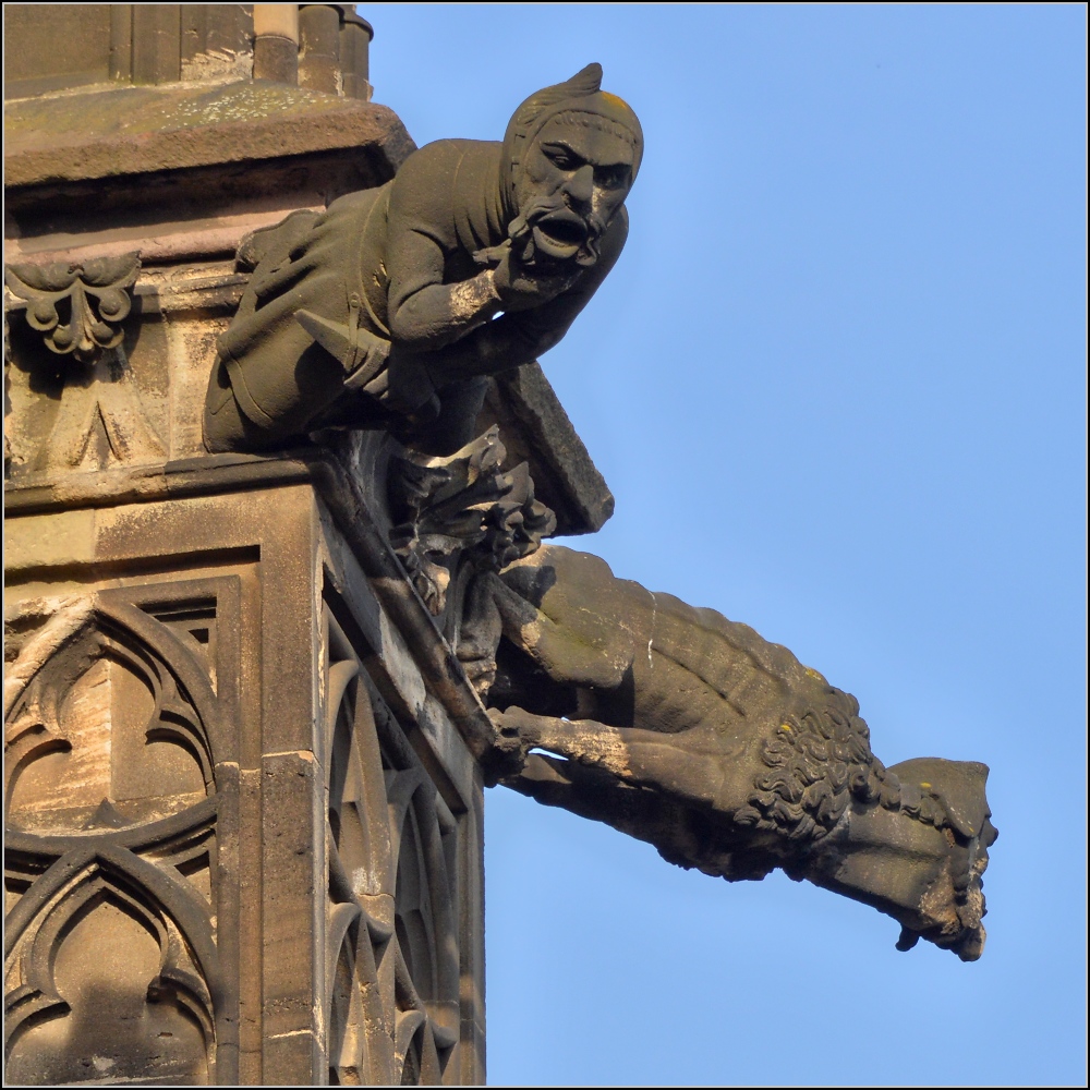 Kunst am Klner Dom - Wasserspeier. Frhjahr 2014.