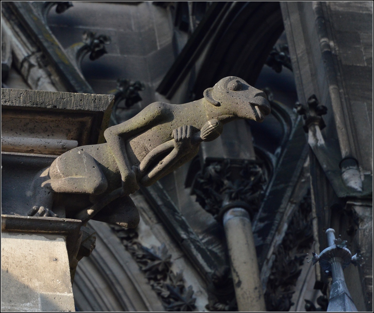 Kunst am Klner Dom - Wasserspeier. Frhjahr 2014.