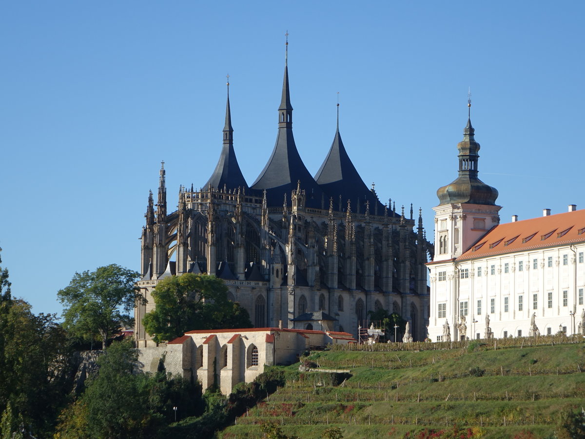Kutna Hora / Kuttenberg, Kathedrale St. Barbara, erbaut von 1481 bis 1489 von Meister Hanus (30.09.2019)