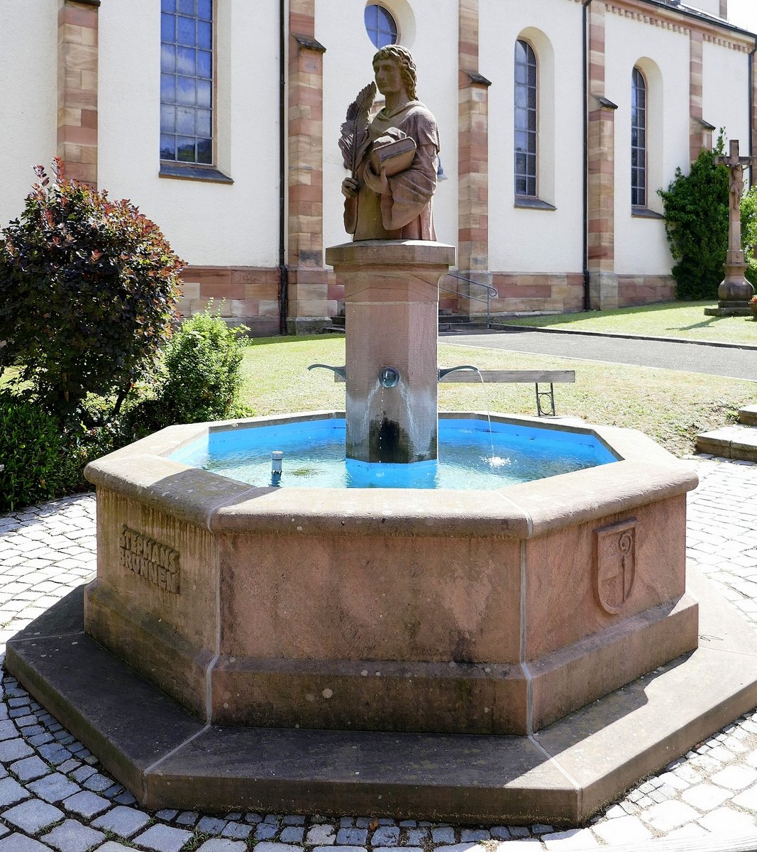 Lahr-Reichenbach, der Stephanus-Brunnen, 1989 aufgestellt zur 850 Jahrfeier des Ortes, Juli 2019