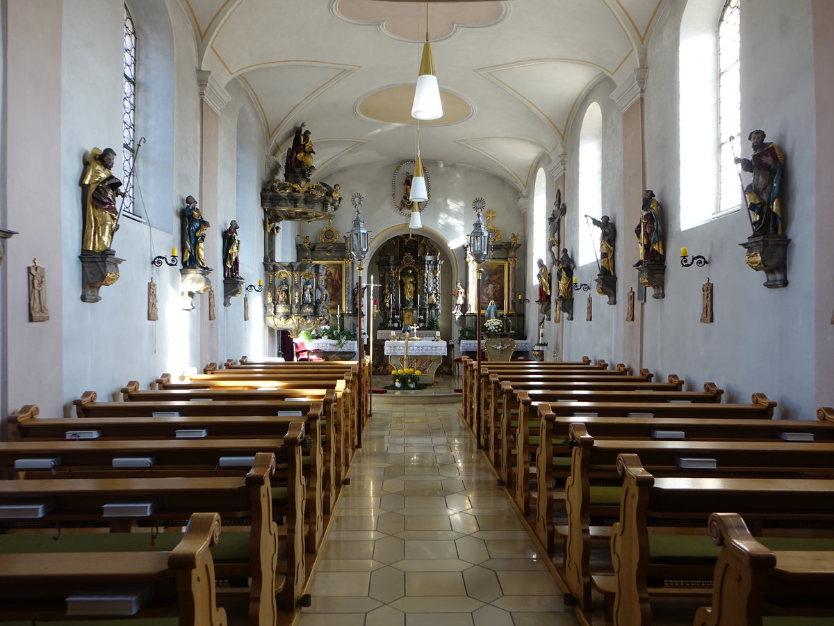 Lailling, barocker Innenraum der Pfarrkirche St. Nikolaus (14.11.2016)