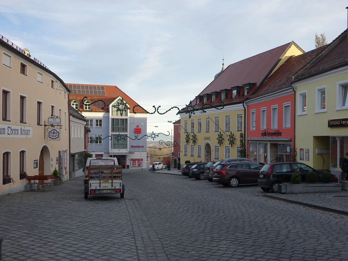 Landau an der Isar, Gebude am oberen Stadtplatz (21.11.2016)