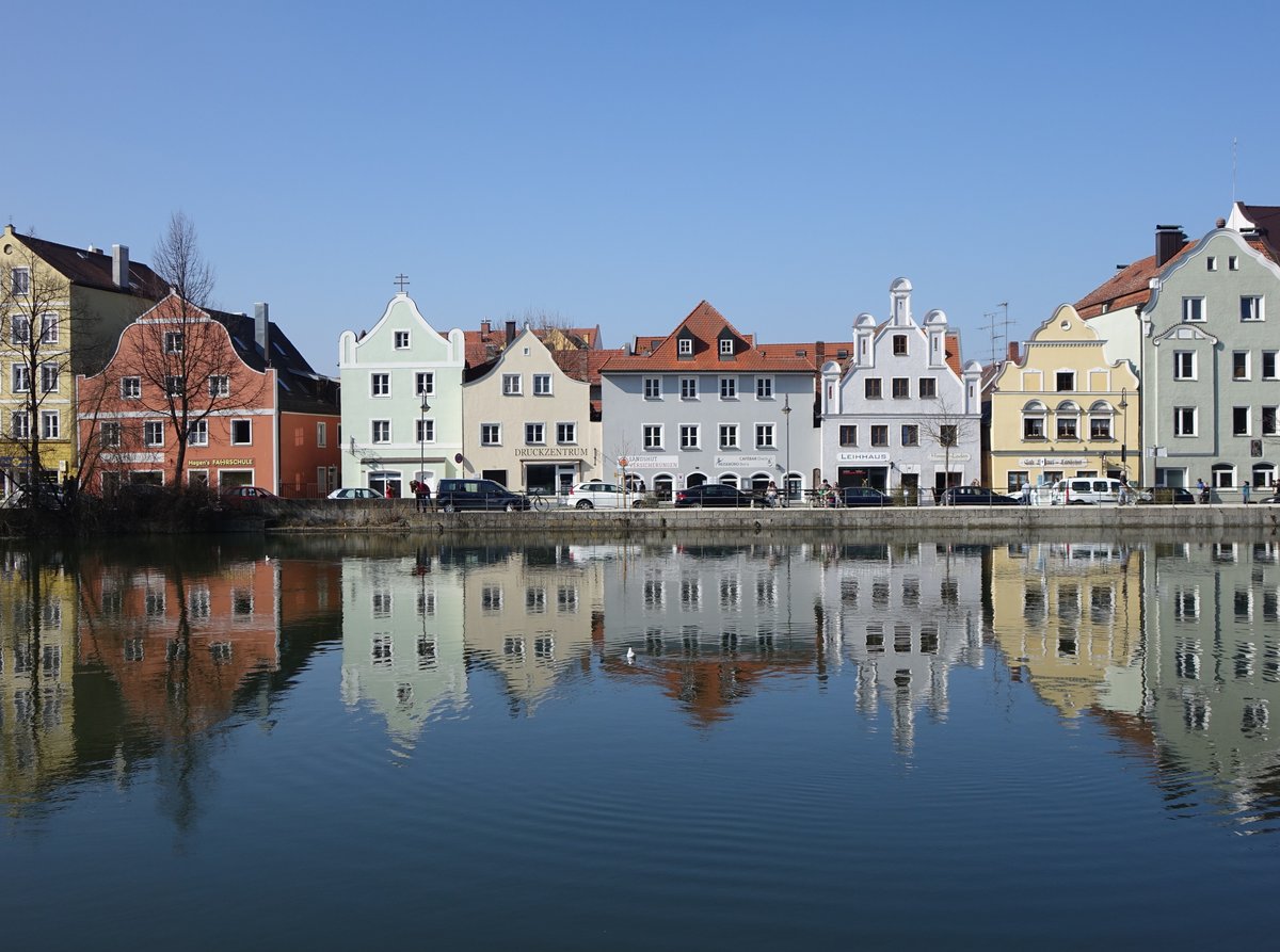 Landshut, Huser an der Isargestade (20.03.2016)