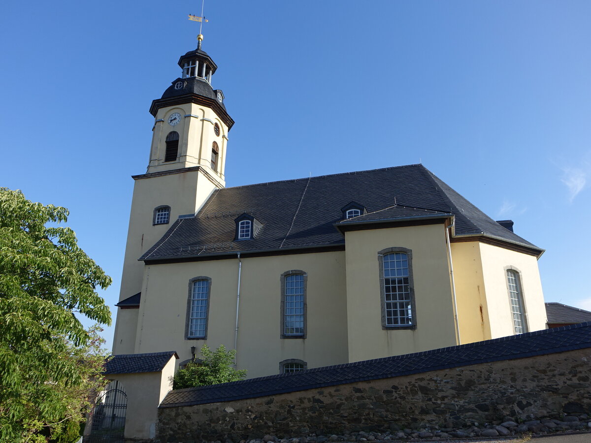 Langenbach, barocke evangelische Dorfkirche, erbaut von 1754 bis 1755 (19.08.2023)