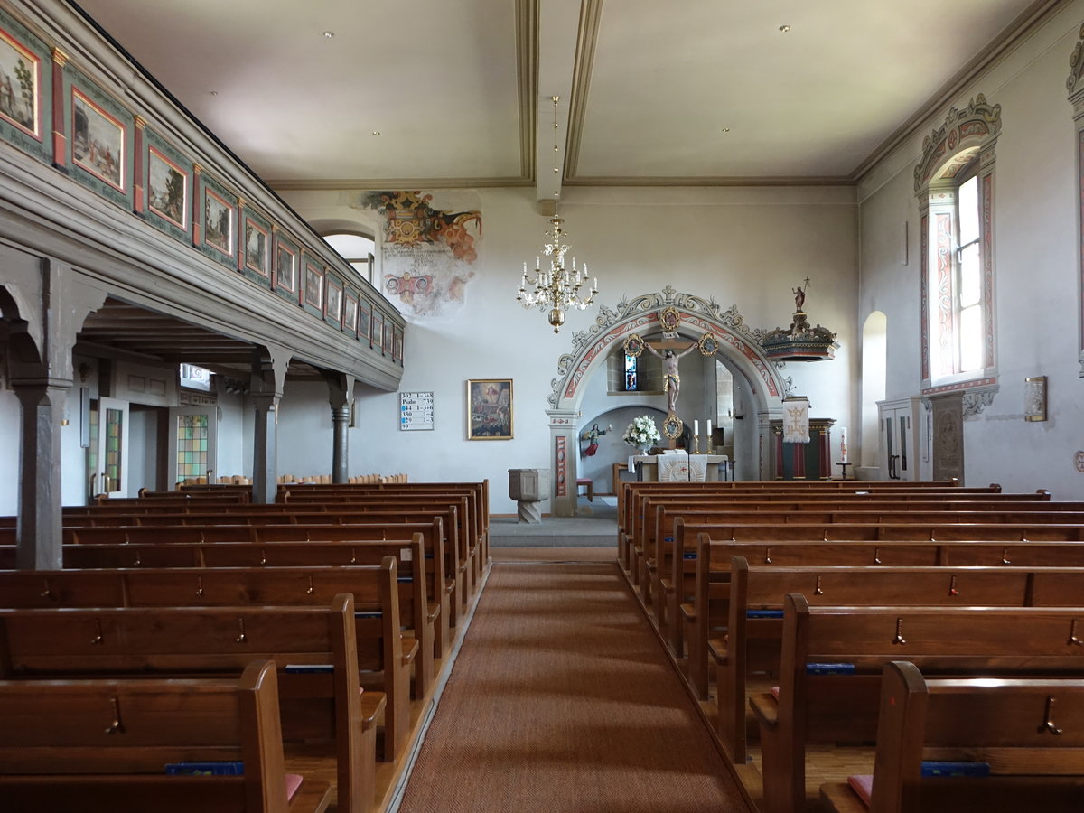 Langenbrettach, Innenraum der Ev. St. gidius Kirche (29.04.2018)