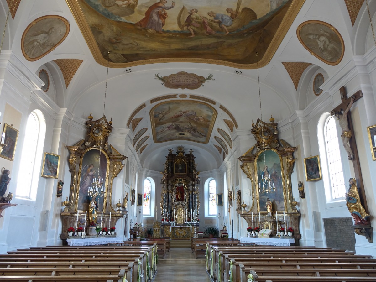 Langenmosen, Innenraum der Pfarrkirche St. Andreas (15.04.2015)