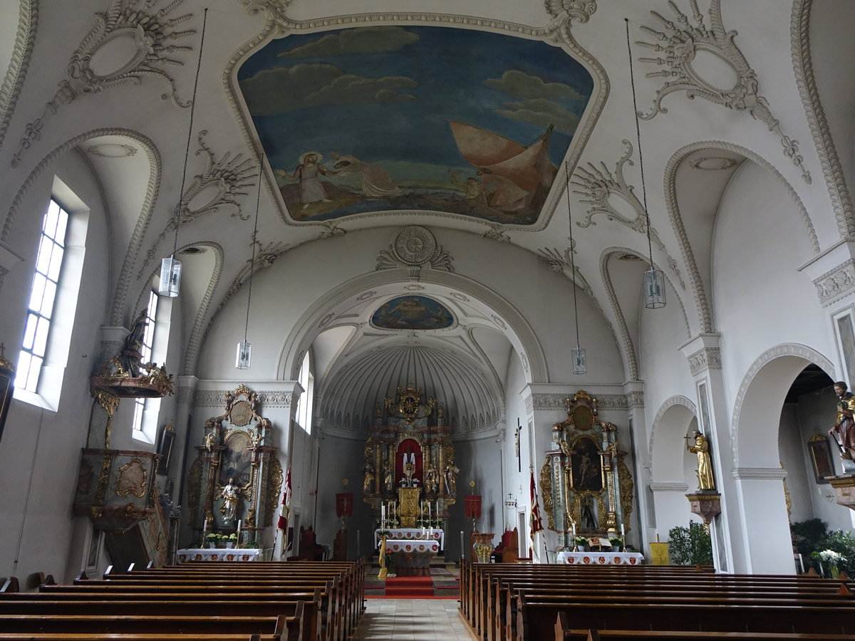 Langensendelbach, barocke Altre und Kanzel in der St. Peter und Paul Kirche (27.03.2016)