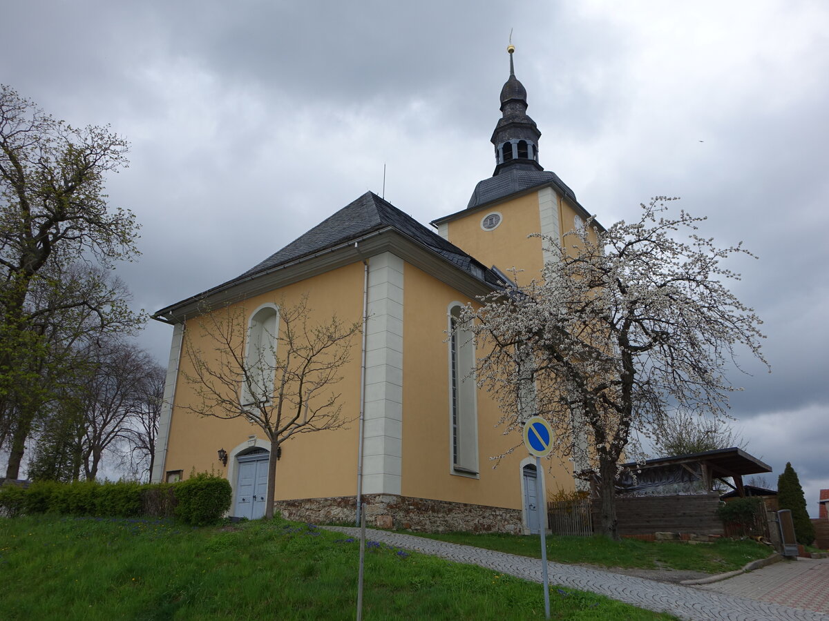 Langenwolschendorf, evangelische Kirche, erbaut 1721 (29.04.2023)