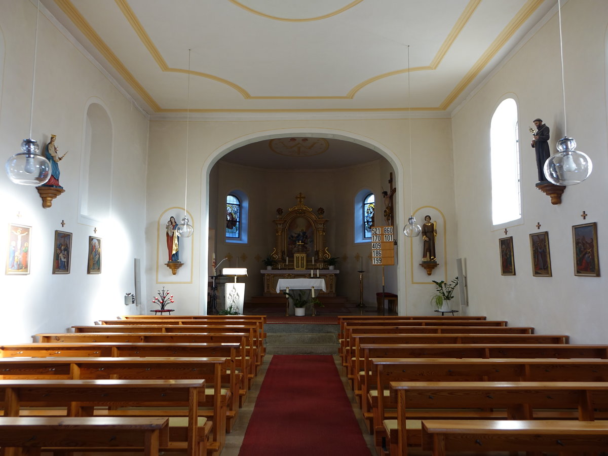 Langfurth, Innenraum der kath. Pfarrkirche Maria Himmelfahrt (22.10.2018)