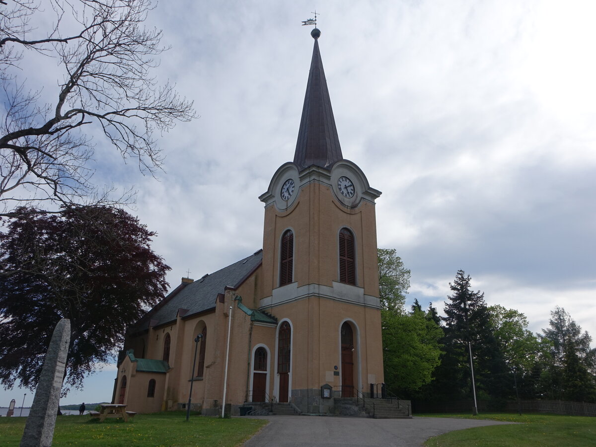 Larvik, evangelische Kirche in der Colin Archers gate, erbaut 1677 (28.05.2023)