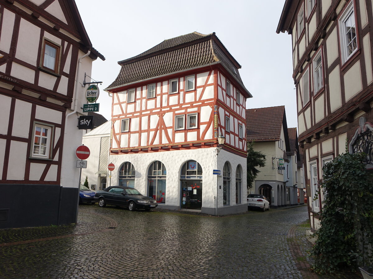 Laubach, historische Fachwerkhuser in der Obergasse (31.10.2021)