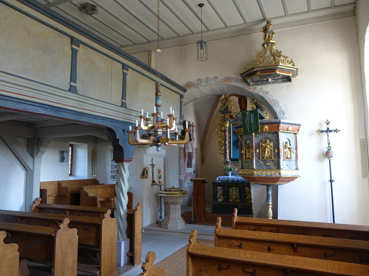 Laubendorf, Innenraum der Ev. St. Georg Kirche (02.08.2015)