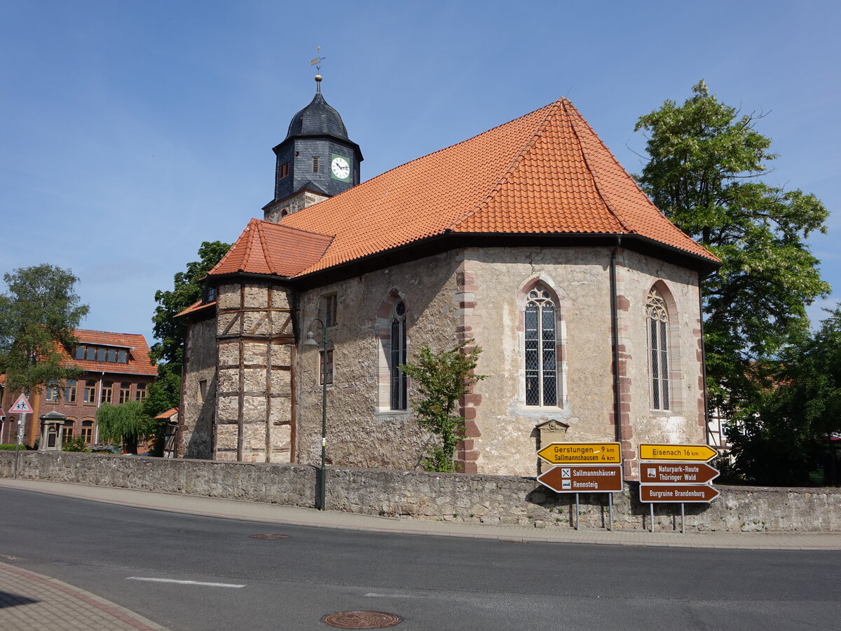 Lauchrden, evangelische St. Martin Kirche, erbaut ab 1144 (03.06.2022)