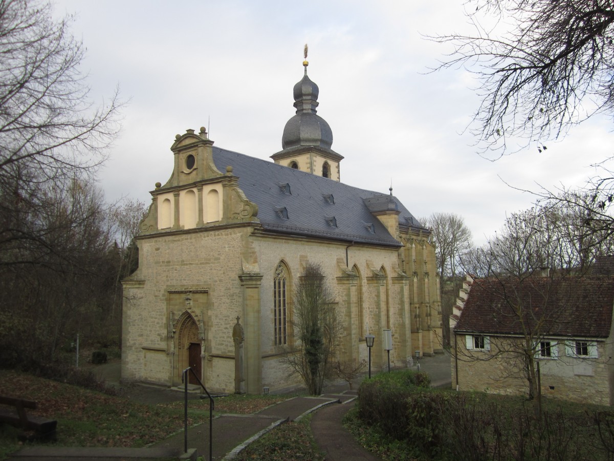 Laudenbach, Marien Bergkirche, erbaut ab 1412 bis 1459, Baumeister Friedrich Egern (25.11.2013)
