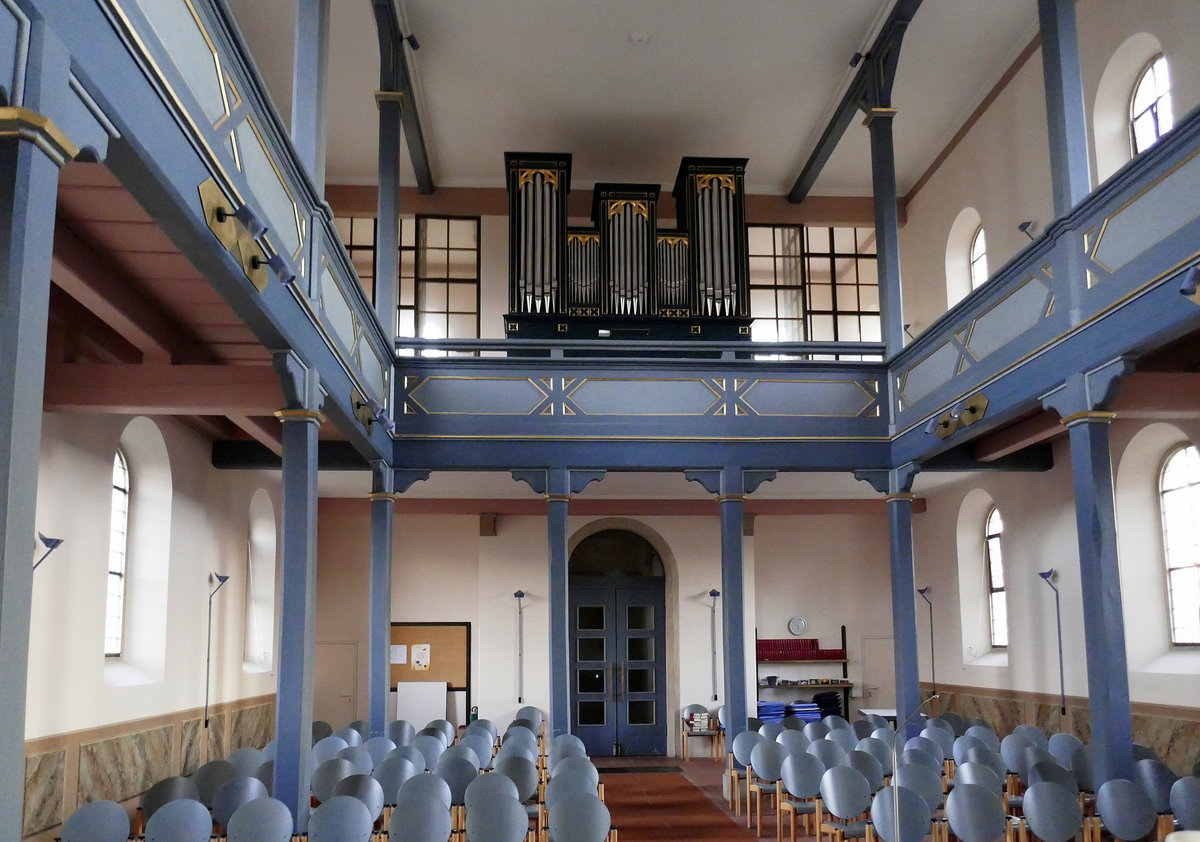 Laufen, St.Johanniskirche, Blick zur Orgelempore, Feb.2019