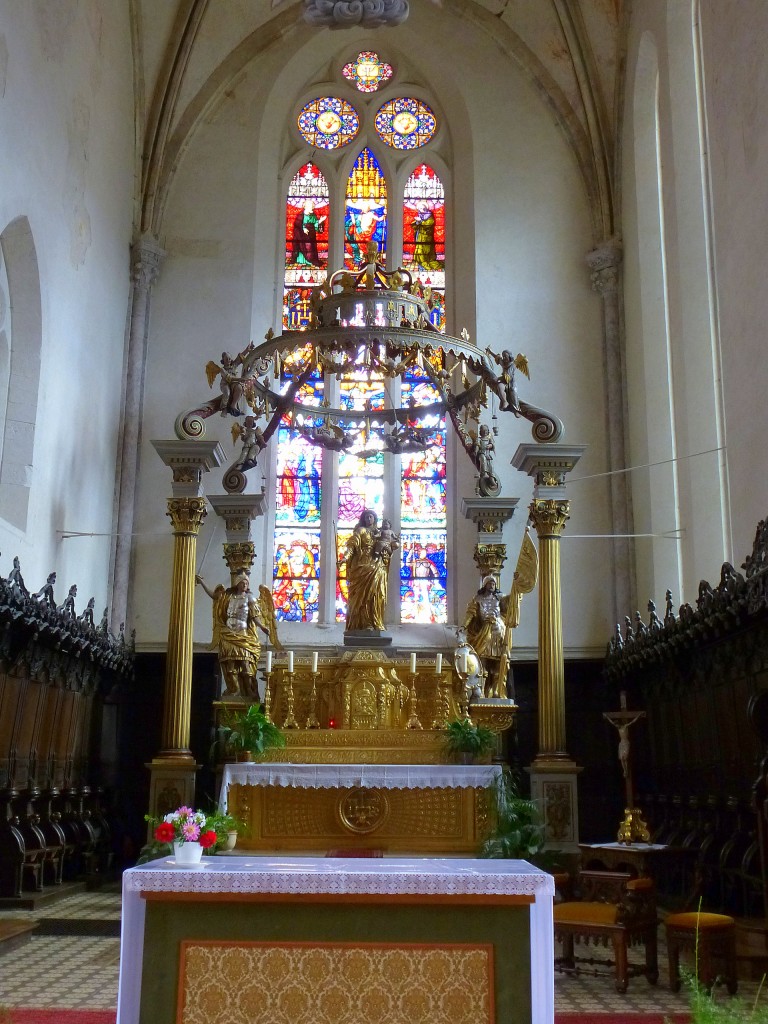 Lautenbach, der Altar der Stiftskirche stammt aus dem 15.Jahrhundert, Aug.2013