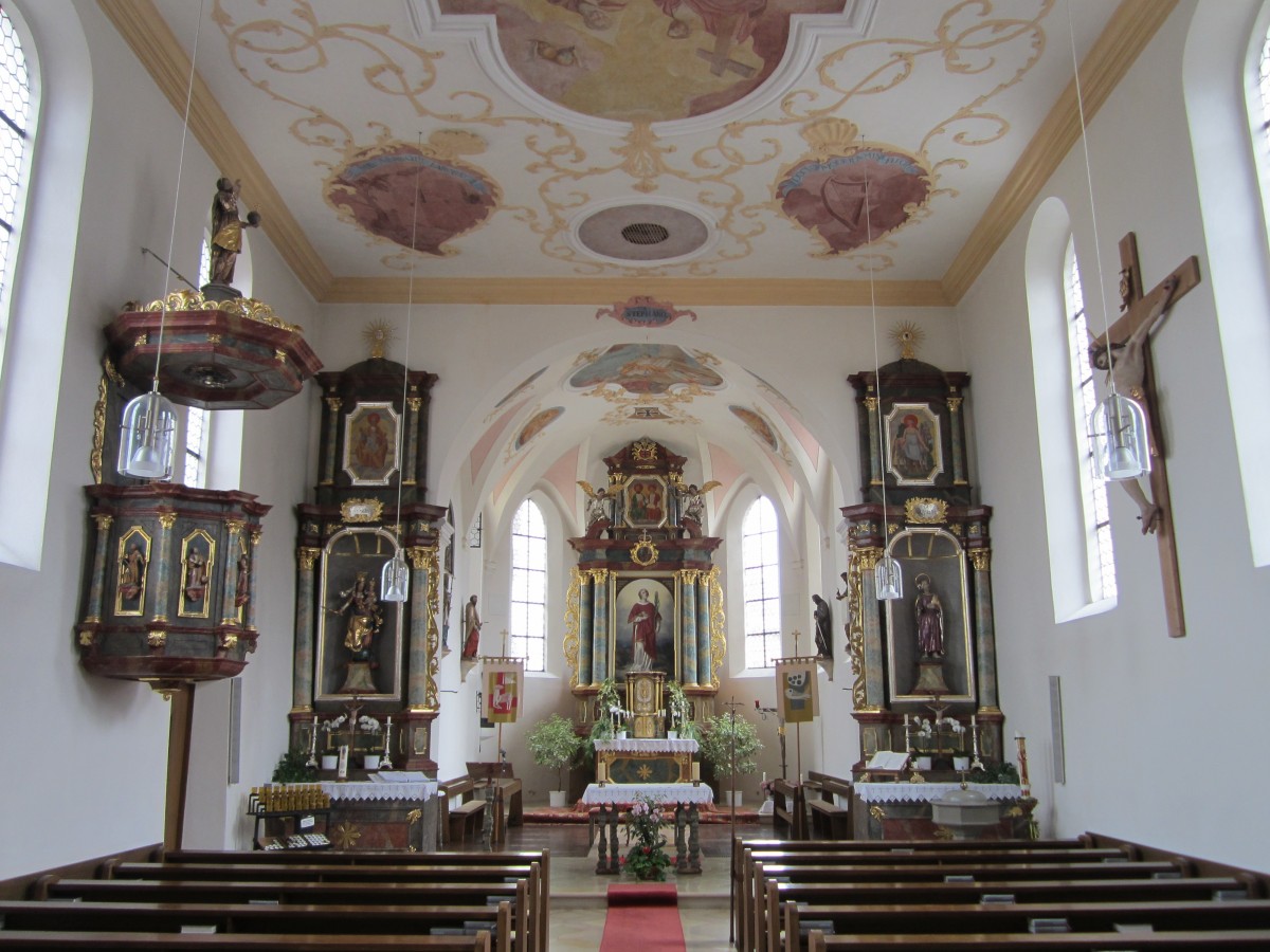 Lauterbach, Kanzel und Altre der Pfarrkirche St. Stephan (13.07.2014)