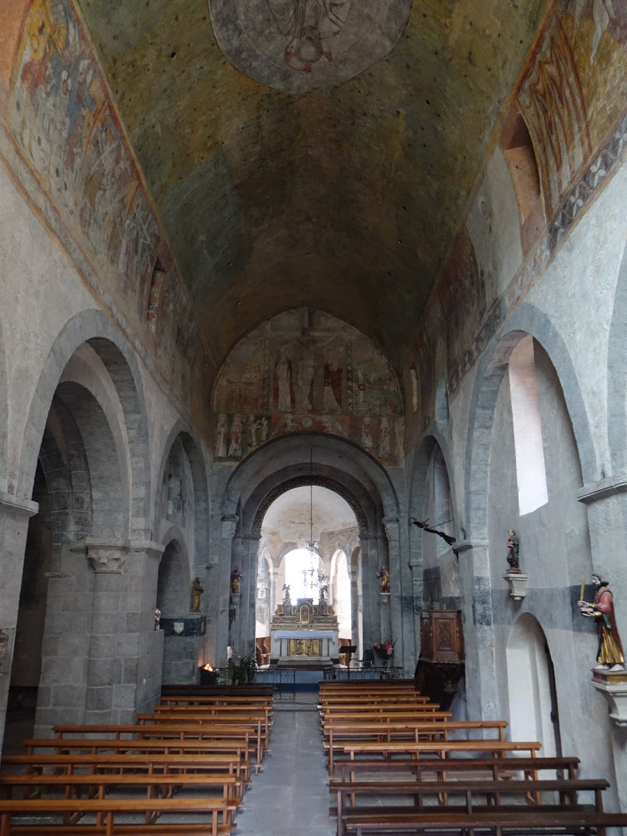 Lavaudieu, Wandmalereien der italienischen Schule des 14. Jahrhunderts in der Kirche Saint-Andre (21.07.2018)