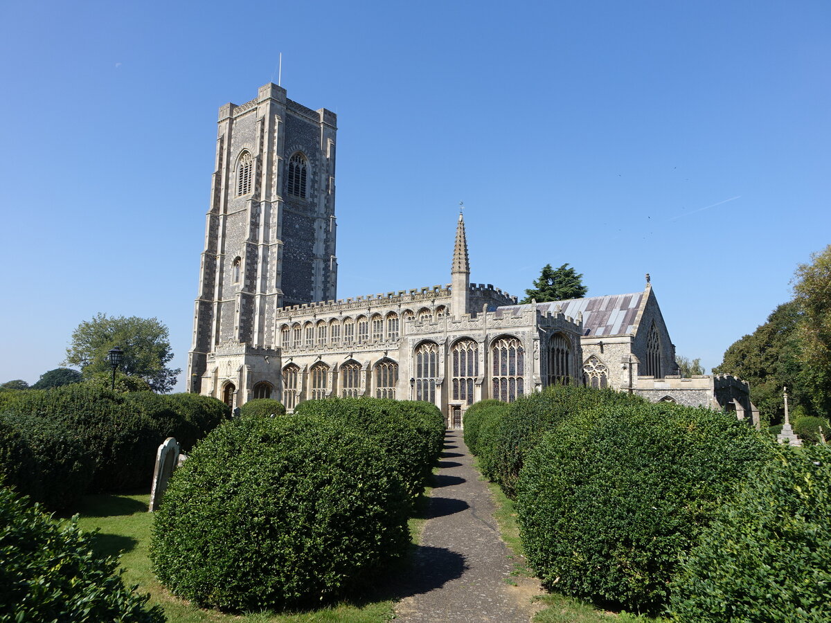 Lavenham, Pfarrkirche St. Peter und Paul, erbaut von 1485 bis 1525 (07.09.2023)