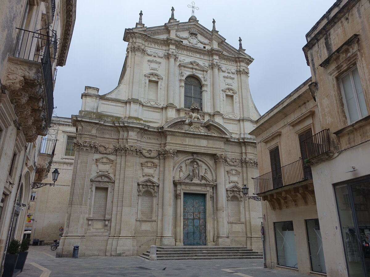 Lecce, Pfarrkirche St. Irene in der Via degli Antoglietta, erbaut bis 1591 (03.03.2023)