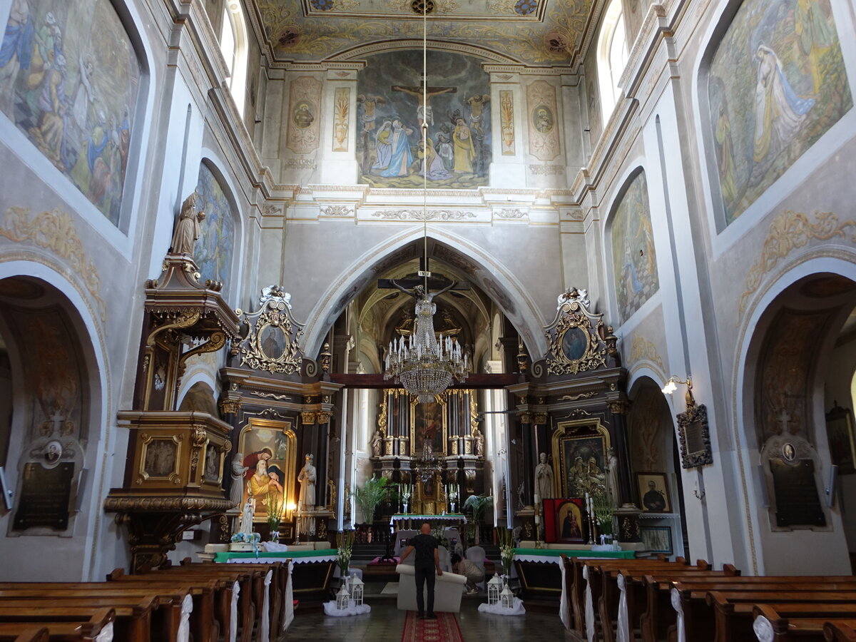 Leczyca / Lentschtz, barocke Altre und Kanzel in der St. Andreas Kirche (07.08.2021)