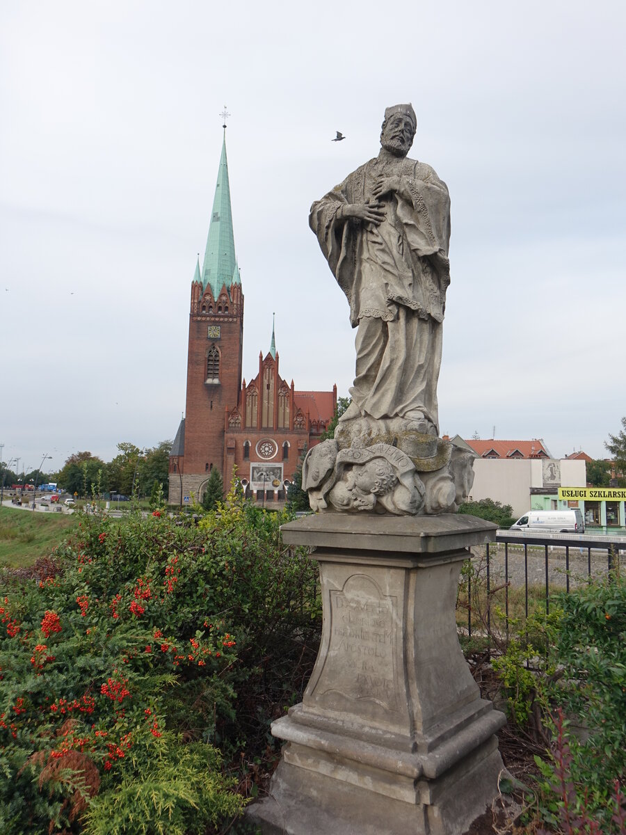 Legnica / Liegnitz, Johannes Nepomuk Statue an der Wroclawska Strae (15.09.2021)