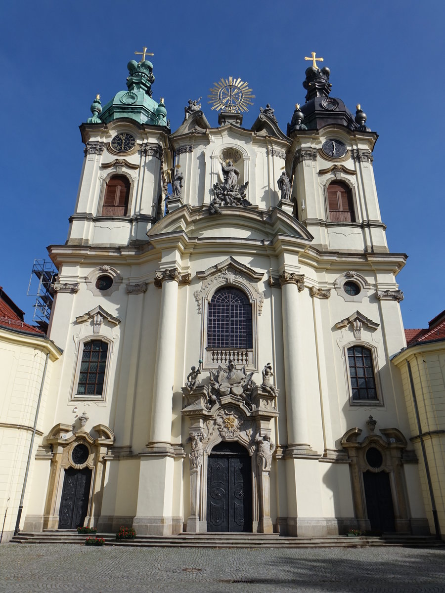 Legnickie Pole / Wahlstatt, barocke Klosterkirche St. Hedwig, erbaut von Kilian Ignaz Dientzenhofer (03.10.2020)