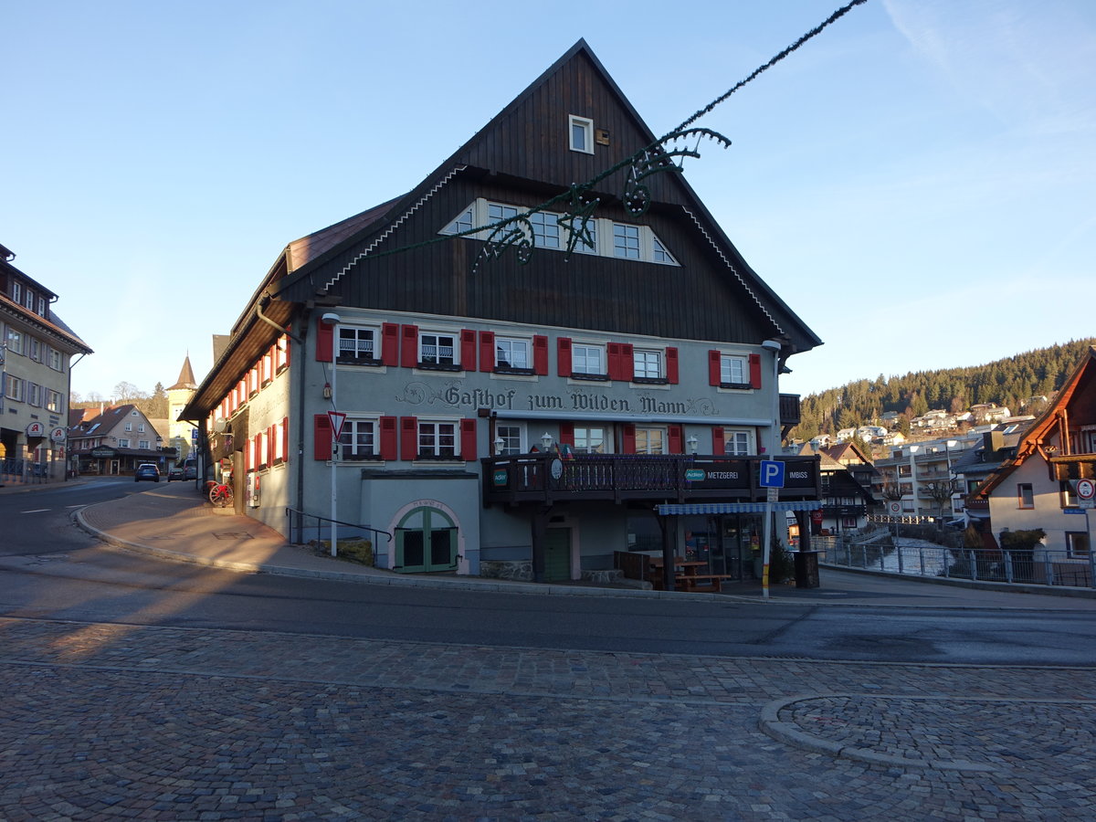 Lenzkirch, Gasthof zum wilden Mann an der Schwarzwaldstrae (26.12.2018)