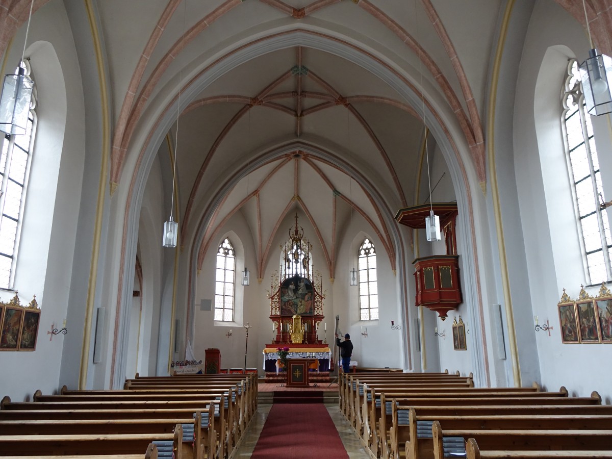 Leobendorf, Innenraum der St. Oswald Kirche (15.02.2016)