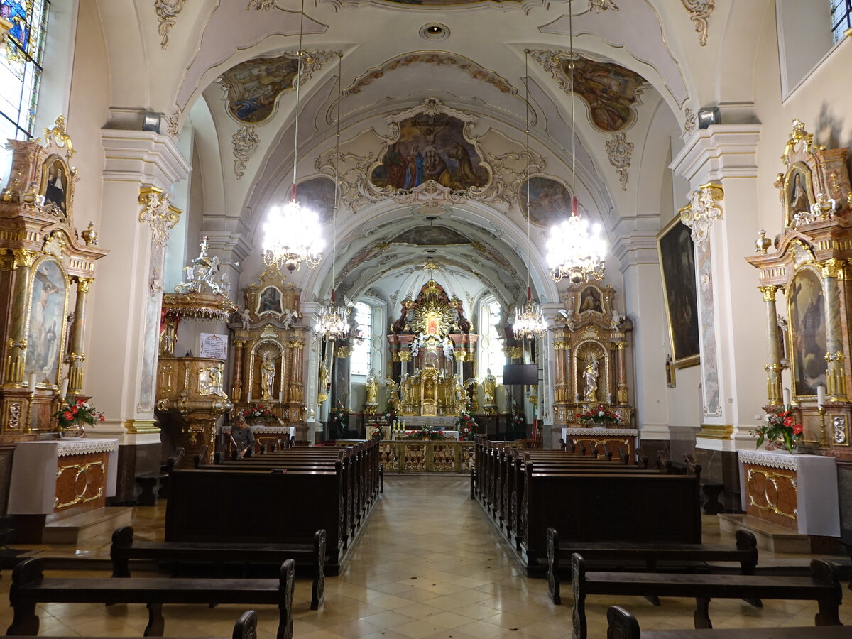Lesnica / Leschnitz, Innenraum der Wallf. Kirche St. Anna (13.09.2021)