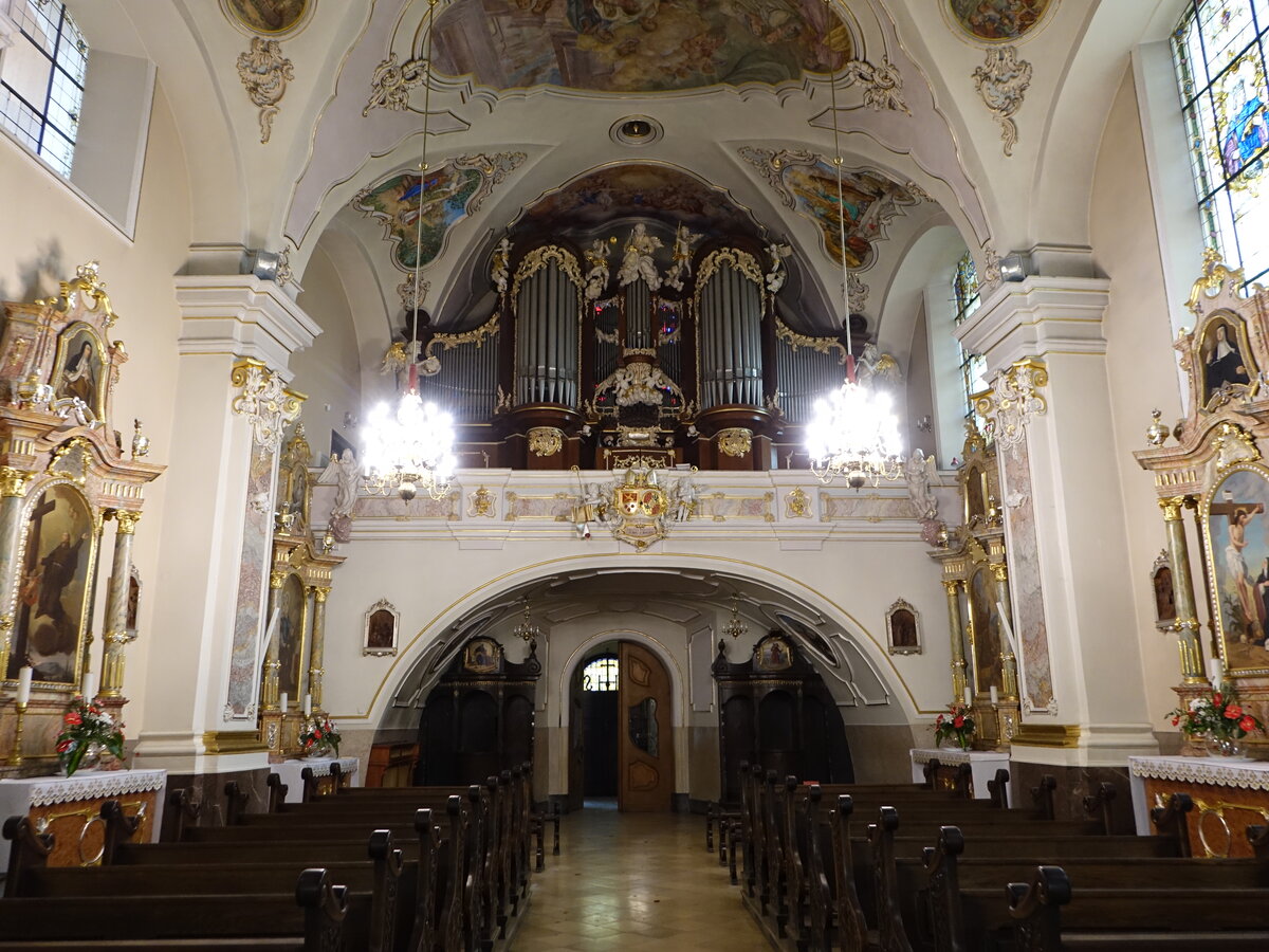 Lesnica / Leschnitz, Orgelempore in der Wallf. Kirche St. Anna (13.09.2021)