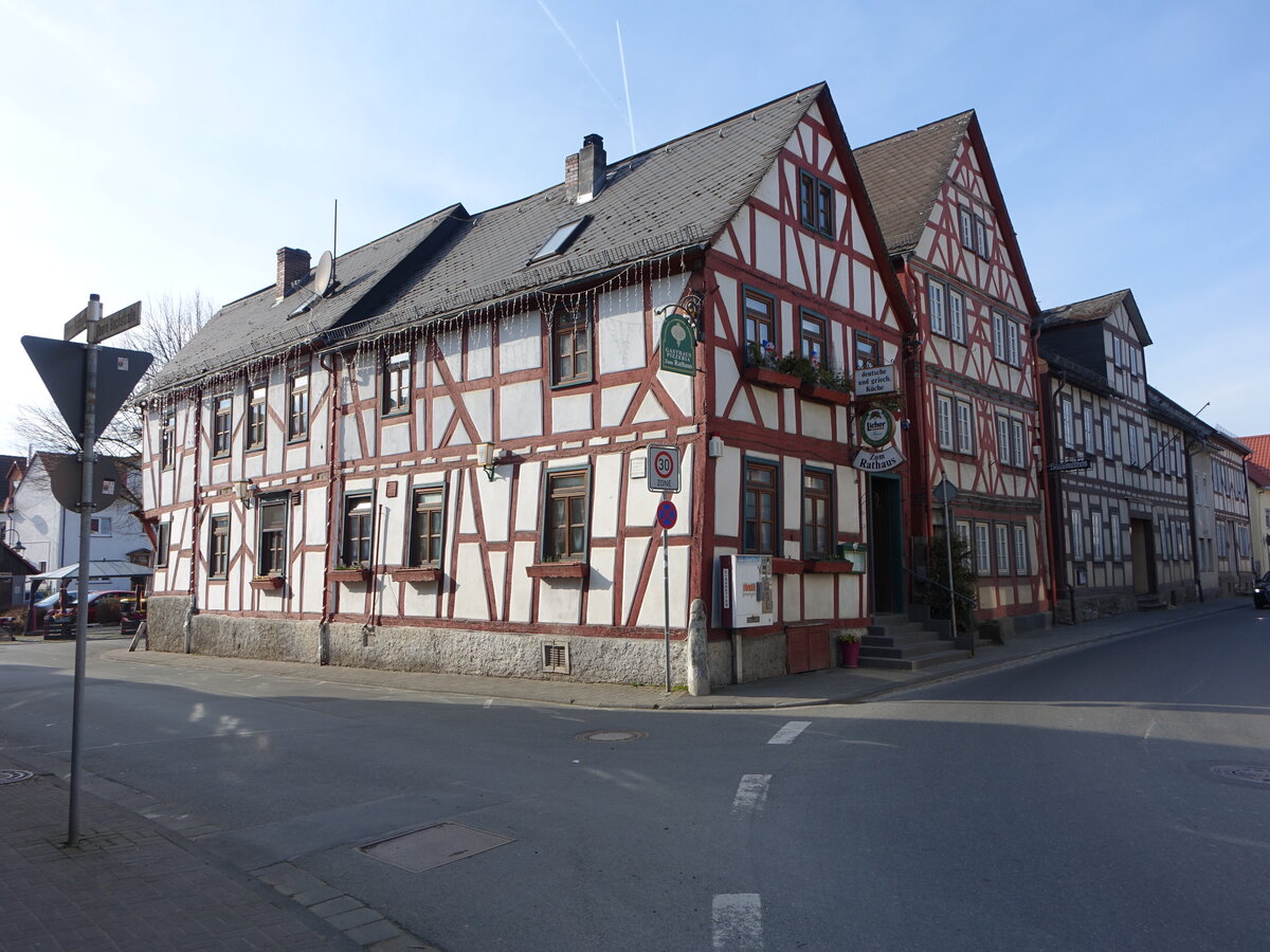 Leun, Gasthaus zum Rathaus in der unteren Bachstrae (12.03.2022)